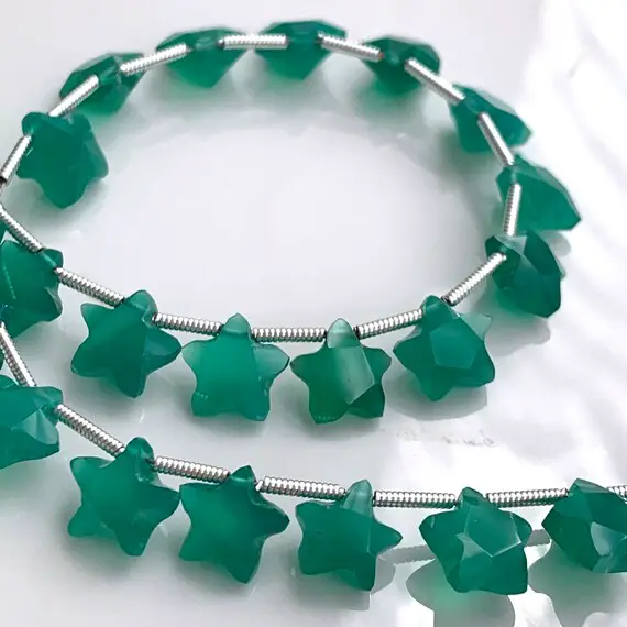 Gorgeous Green Onyx Faceted Stars