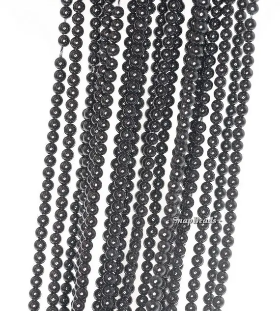 2mm Noir Black Onyx Gemstone Round 2mm Loose Beads 16 Inch Full Strand (90113994-107 - 2mm A)