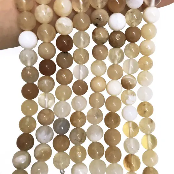 8mm Yellow Opal Beads, Round Gemstone Beads, Wholesale Beads