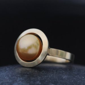 Shop Pearl Rings! Pearl Halo Ring in 18K Gold – Pearl Statement in 18K Gold | Natural genuine Pearl rings, simple unique handcrafted gemstone rings. #rings #jewelry #shopping #gift #handmade #fashion #style #affiliate #ad