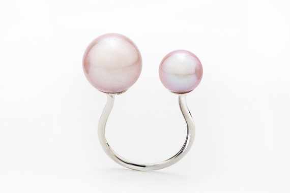 Pink Pearl Ring With 14k Gold