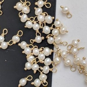 Shop Pearl Rondelle Beads! 3mm Pearl 925 Sterling Silver Wire Wrapped Pearl Rondelle Beads, Pearl Jewelry Hangings, Loose Pearl Beads (50Pcs To 100 Pcs Options)- PPH11 | Natural genuine rondelle Pearl beads for beading and jewelry making.  #jewelry #beads #beadedjewelry #diyjewelry #jewelrymaking #beadstore #beading #affiliate #ad
