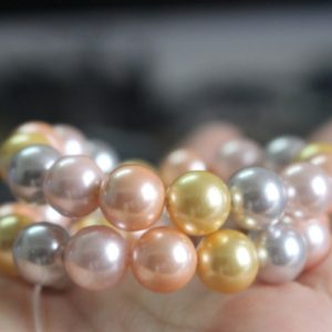 Shop Pearl Round Beads! 6mm-12mm South Sea Shell Pearl Smooth and Round Beads, Shell Pearls Beads Supply,15 inches one strand | Natural genuine round Pearl beads for beading and jewelry making.  #jewelry #beads #beadedjewelry #diyjewelry #jewelrymaking #beadstore #beading #affiliate #ad