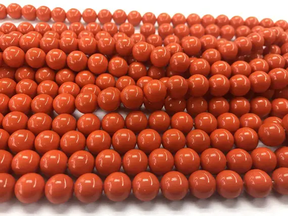 Special Offer Dark Orange Shell Pearl 10mm Round Colour Plated Loose Beads 15 Inch