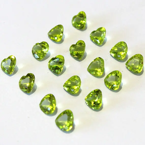 Natural Peridot Gemstone Heart Peridot Faceted Loose Stone More Size For Choose Wholesale