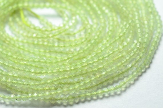 12.5 Inches Natural Peridot Ball Beads 2mm To 2.5mm Faceted Round Disco Balls Gemstone Beads Aa Peridot Beads Rondelles Beads No3030