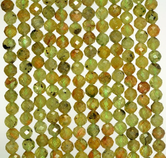 4mm  Peridot Gemstone Grade A Micro Faceted Round Loose Beads 15.5 Inch Full Strand (80006524-a204)