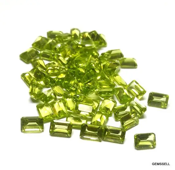 10 Pieces 5x7mm Peridot Faceted Octagon Gemstone, Peridot Octagon Faceted Loose Gemstone, Green Peridot Faceted Octagon Gemstone