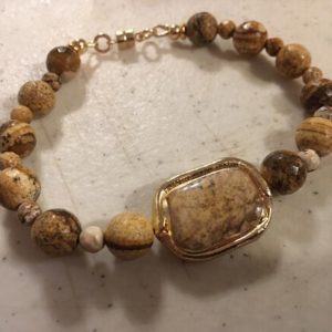 Shop Picture Jasper Bracelets! Brown Bracelet – Picture Jasper Jewelry – Gemstone Jewellery – Gold – Earth Tones – Natural | Natural genuine Picture Jasper bracelets. Buy crystal jewelry, handmade handcrafted artisan jewelry for women.  Unique handmade gift ideas. #jewelry #beadedbracelets #beadedjewelry #gift #shopping #handmadejewelry #fashion #style #product #bracelets #affiliate #ad