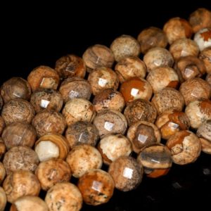 Shop Picture Jasper Faceted Beads! 10mm Picture Jasper Gemstone Grade AA Faceted Round Loose Beads 15 inch Full Strand (90190649-710B) | Natural genuine faceted Picture Jasper beads for beading and jewelry making.  #jewelry #beads #beadedjewelry #diyjewelry #jewelrymaking #beadstore #beading #affiliate #ad