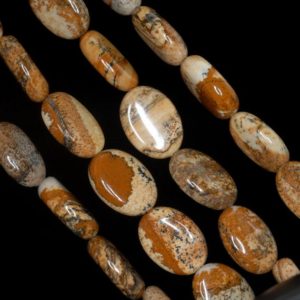 Shop Picture Jasper Bead Shapes! 14X10mm Brown Picture Jasper Gemstone Grade A Oval Loose Beads 15.5 inch Full Strand (90188559-681) | Natural genuine other-shape Picture Jasper beads for beading and jewelry making.  #jewelry #beads #beadedjewelry #diyjewelry #jewelrymaking #beadstore #beading #affiliate #ad