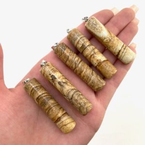 Shop Picture Jasper Jewelry! Picture Jasper Cylinder Pendant, Picture Jasper Pendant, Picture Jasper Gemstone Cylinder Pendant | Natural genuine Picture Jasper jewelry. Buy crystal jewelry, handmade handcrafted artisan jewelry for women.  Unique handmade gift ideas. #jewelry #beadedjewelry #beadedjewelry #gift #shopping #handmadejewelry #fashion #style #product #jewelry #affiliate #ad