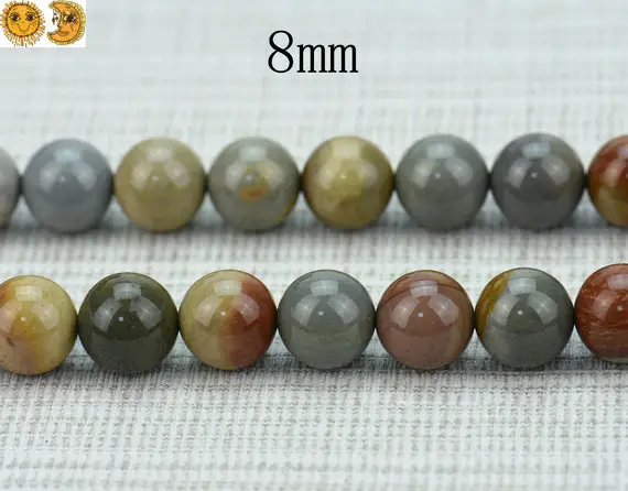 Picture Jasper,15 Inch Full Strand America Picture Jasper Smooth Round Beads,gemstone Beads 6mm 8mm 10mm 12mm For Choice