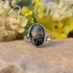 Shop Pietersite Rings! Natural Pietersite Ring, Oval Gemstone Ring, Anniversary Gift, Silver Ring, Simple Band Ring, Silver Jewelry, Natural Gemstone, Jewelry, 925 | Natural genuine Pietersite rings, simple unique handcrafted gemstone rings. #rings #jewelry #shopping #gift #handmade #fashion #style #affiliate #ad