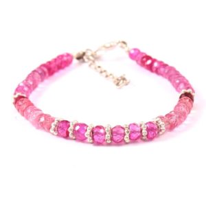 Shop Pink Sapphire Bracelets! Pink Sapphire bracelet, lab grown pink Sapphire bracelet, pink Sapphire   Lucky bracelet, fine Quality beads Sapphire bracelet, | Natural genuine Pink Sapphire bracelets. Buy crystal jewelry, handmade handcrafted artisan jewelry for women.  Unique handmade gift ideas. #jewelry #beadedbracelets #beadedjewelry #gift #shopping #handmadejewelry #fashion #style #product #bracelets #affiliate #ad