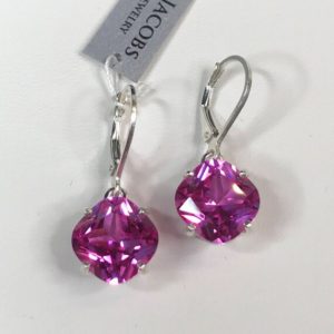 Shop Pink Sapphire Earrings! BEAUTIFUL 10ctw Cushion Cut Pink Sapphire Sterling Silver Drop Dangle Earrings Lever Jewelry Trending Jewelry and Gemstones Pink Gemstone | Natural genuine Pink Sapphire earrings. Buy crystal jewelry, handmade handcrafted artisan jewelry for women.  Unique handmade gift ideas. #jewelry #beadedearrings #beadedjewelry #gift #shopping #handmadejewelry #fashion #style #product #earrings #affiliate #ad