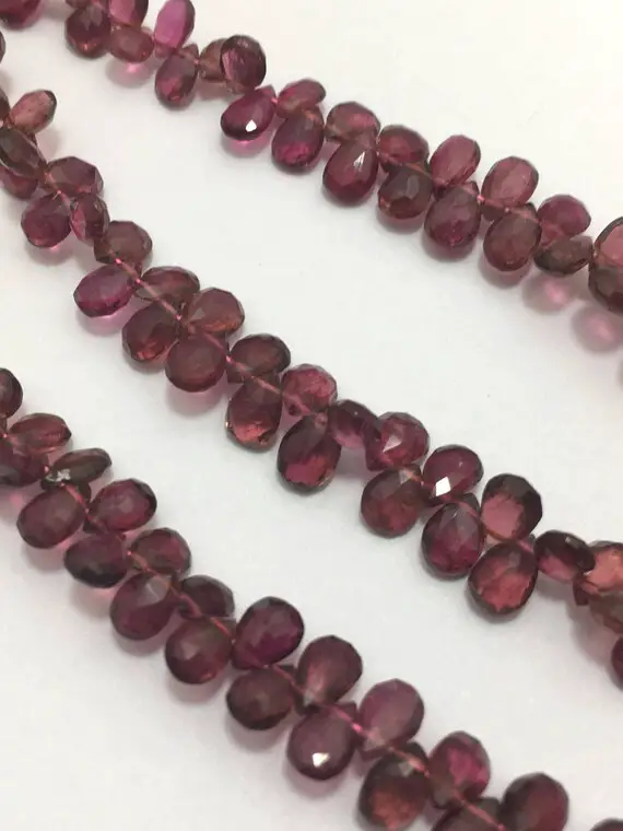 Pink Tourmaline Faceted Pears  4 X6 To 5 X 7 Mm Gemstone Beads Strand Sale / Semi Precious Beads / Faceted Tourmaline Beads / Faceted Pears
