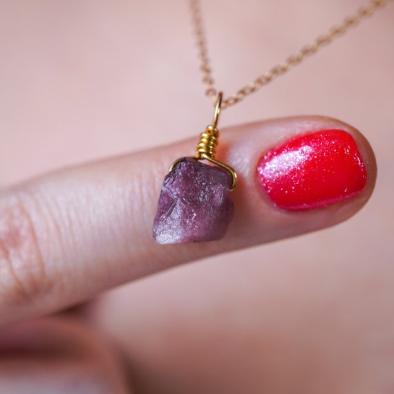 Pink Tourmaline Necklace • October Birthstone • Raw Stone Jewelry • Raw Crystal Necklace • Empath Protection • Tourmaline Pendant