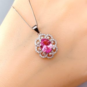 Shop Pink Tourmaline Necklaces! Pink Tourmaline Necklace – Sterling Silver Royal Flower of Life Necklace – 2 CT Pink Tourmaline Jewelry #381 | Natural genuine Pink Tourmaline necklaces. Buy crystal jewelry, handmade handcrafted artisan jewelry for women.  Unique handmade gift ideas. #jewelry #beadednecklaces #beadedjewelry #gift #shopping #handmadejewelry #fashion #style #product #necklaces #affiliate #ad