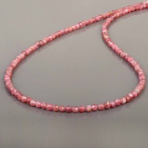 Shop Pink Tourmaline Necklaces! Pink Tourmaline Necklace Watermelon Tourmaline Beaded Necklace Pink Beads Tiny Beads Necklace Jewelry Round Faceted Beaded Tourmaline Gift | Natural genuine Pink Tourmaline necklaces. Buy crystal jewelry, handmade handcrafted artisan jewelry for women.  Unique handmade gift ideas. #jewelry #beadednecklaces #beadedjewelry #gift #shopping #handmadejewelry #fashion #style #product #necklaces #affiliate #ad