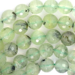 Shop Prehnite Faceted Beads! Natural Faceted Green Prehnite Round Beads Gemstone 15.5"Strand 4mm 6mm 8mm 10mm | Natural genuine faceted Prehnite beads for beading and jewelry making.  #jewelry #beads #beadedjewelry #diyjewelry #jewelrymaking #beadstore #beading #affiliate #ad