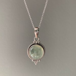 Shop Prehnite Necklaces! Prehnite  necklace, Delicate necklace, Boho necklace, prehnite oval necklace, Sterling silver prehnite necklace, healing stone, gift for her | Natural genuine Prehnite necklaces. Buy crystal jewelry, handmade handcrafted artisan jewelry for women.  Unique handmade gift ideas. #jewelry #beadednecklaces #beadedjewelry #gift #shopping #handmadejewelry #fashion #style #product #necklaces #affiliate #ad