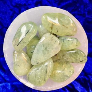 Shop Tumbled Prehnite Crystals & Pocket Stones! Prehnite tumble stone + epidote inclusions + gemstone + healing + reiki + chakra | Natural genuine stones & crystals in various shapes & sizes. Buy raw cut, tumbled, or polished gemstones for making jewelry or crystal healing energy vibration raising reiki stones. #crystals #gemstones #crystalhealing #crystalsandgemstones #energyhealing #affiliate #ad