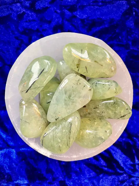 Prehnite Tumble Stone + Epidote Inclusions + Gemstone + Healing + Reiki + Chakra