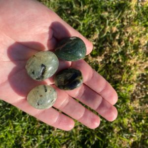 Shop Tumbled Prehnite Crystals & Pocket Stones! Prehnite Tumbles | Natural genuine stones & crystals in various shapes & sizes. Buy raw cut, tumbled, or polished gemstones for making jewelry or crystal healing energy vibration raising reiki stones. #crystals #gemstones #crystalhealing #crystalsandgemstones #energyhealing #affiliate #ad