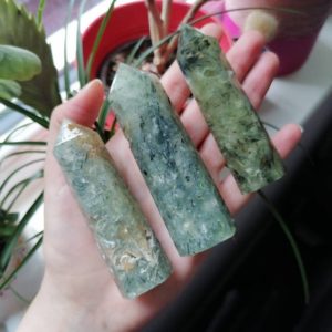 Shop Prehnite Points & Wands! Prehnite wand, prehnite tower, natural prehnite, prehnite epidote, crystal healing, metaphysical healing, reiki healing, chakra | Natural genuine stones & crystals in various shapes & sizes. Buy raw cut, tumbled, or polished gemstones for making jewelry or crystal healing energy vibration raising reiki stones. #crystals #gemstones #crystalhealing #crystalsandgemstones #energyhealing #affiliate #ad