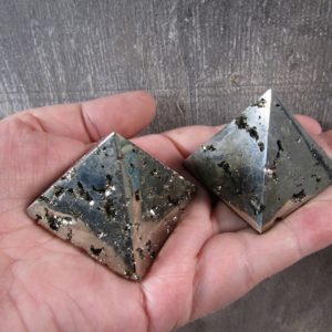 Pyrite Pyramid 1.75 inch + M292 | Natural genuine stones & crystals in various shapes & sizes. Buy raw cut, tumbled, or polished gemstones for making jewelry or crystal healing energy vibration raising reiki stones. #crystals #gemstones #crystalhealing #crystalsandgemstones #energyhealing #affiliate #ad