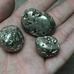 Shop Tumbled Pyrite Crystals & Pocket Stones! Pyrite 0.75 inch + Tumbled Stone T276 | Natural genuine stones & crystals in various shapes & sizes. Buy raw cut, tumbled, or polished gemstones for making jewelry or crystal healing energy vibration raising reiki stones. #crystals #gemstones #crystalhealing #crystalsandgemstones #energyhealing #affiliate #ad