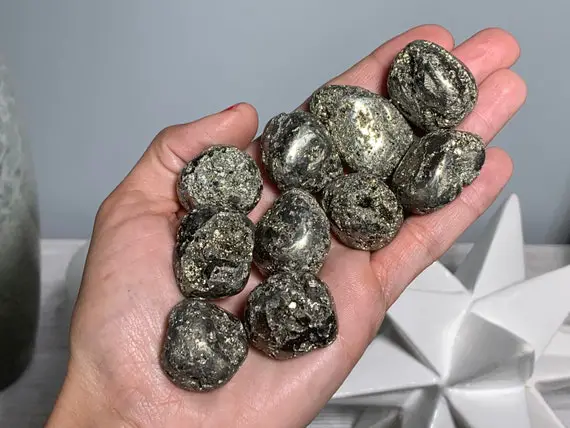 Large Tumbled Pyrite Cluster, Pyrite Stone, Pyrite Geode, Fool's Gold