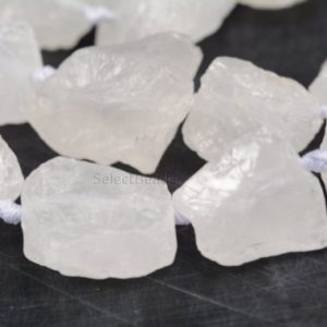 Shop Gemstone Chip & Nugget Beads! raw crystal –  rough clear quartz – rock crystal raw nuggets – rough gemstone – white stone bead – uncut gemstone – natural nugget – 15 inch | Natural genuine chip Gemstone beads for beading and jewelry making.  #jewelry #beads #beadedjewelry #diyjewelry #jewelrymaking #beadstore #beading #affiliate #ad