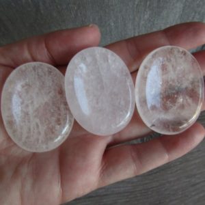 Clear Quartz Worry Stone E37 | Natural genuine stones & crystals in various shapes & sizes. Buy raw cut, tumbled, or polished gemstones for making jewelry or crystal healing energy vibration raising reiki stones. #crystals #gemstones #crystalhealing #crystalsandgemstones #energyhealing #affiliate #ad