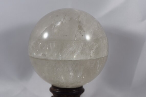 Large Chlorite-stripped Quartz Sphere With Rainbows
