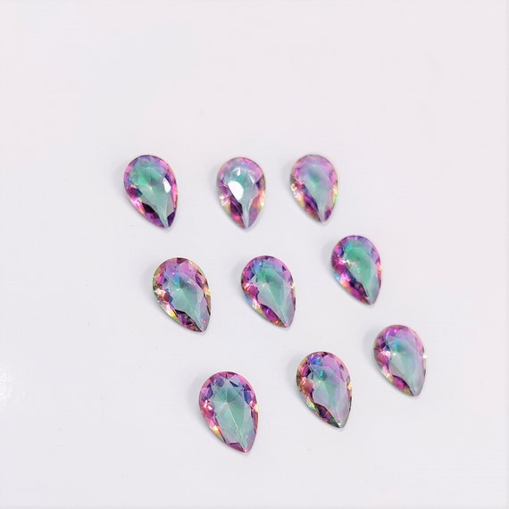 Natural Mystic Quartz Loose Gemstone Lot 5/10/50 Pc Pear Shape Aaa+ Calibrated Stones 4x6,5x7,6x9,7x10,8x12 Mm Size Stone Jewelry Making