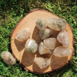 Shop Tumbled Quartz Crystals & Pocket Stones! Muscovite Included Clear Quartz Tumbled  AKA Witches Fingers | Natural genuine stones & crystals in various shapes & sizes. Buy raw cut, tumbled, or polished gemstones for making jewelry or crystal healing energy vibration raising reiki stones. #crystals #gemstones #crystalhealing #crystalsandgemstones #energyhealing #affiliate #ad