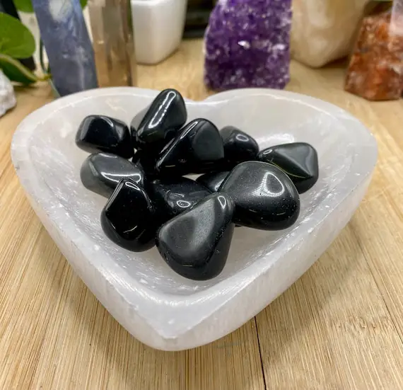 Tumbled Rainbow Obsidian Stones Set With Gift Bag