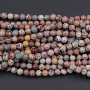 Natural Sonora Dendritic Rhyolite 3mm 4mm 6mm 8mm Round Beads 15.5" Strand | Natural genuine round Rainforest Jasper beads for beading and jewelry making.  #jewelry #beads #beadedjewelry #diyjewelry #jewelrymaking #beadstore #beading #affiliate #ad
