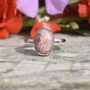 Shop Rhodochrosite Rings! Simple Rhodochrosite Ring, Natural Stone Ring, Red Stone Ring, Engagement Ring, Promise Ring, Propose Ring, Gift Silver Ring, Christmas Gift | Natural genuine Rhodochrosite rings, simple unique alternative gemstone engagement rings. #rings #jewelry #bridal #wedding #jewelryaccessories #engagementrings #weddingideas #affiliate #ad