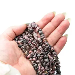 30" Natural Pink Rhodonite Crystal Chip Beads 6mm – 8mm – Double Length Strand Gemstone Beads | Natural genuine chip Rhodonite beads for beading and jewelry making.  #jewelry #beads #beadedjewelry #diyjewelry #jewelrymaking #beadstore #beading #affiliate #ad