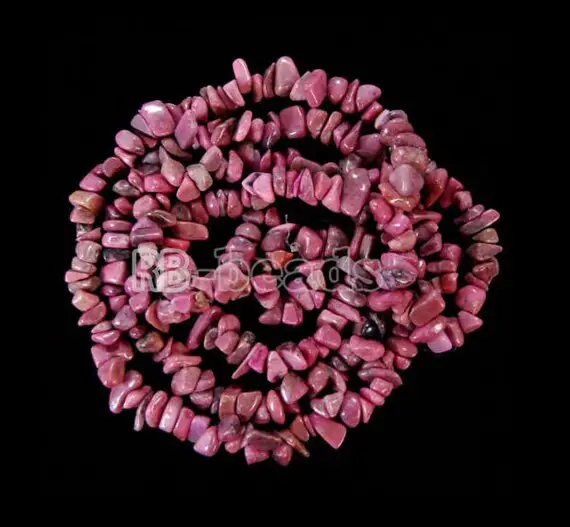 Natural Red Black Rhodonite Chip Beads, Gemstone Spacer Beads, Polished Stone Smooth Beads,  5~8mm 34 Inc Strand, Wholesale Jewelry Beads