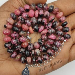 Shop Rhodonite Necklaces! Hand Knotted Rhodonite Necklace,Rhodonite Bead Necklace,Rhodonite Knotted Necklace,Natural Bead Necklace,Rhodonite Necklace,Handmade Mala | Natural genuine Rhodonite necklaces. Buy crystal jewelry, handmade handcrafted artisan jewelry for women.  Unique handmade gift ideas. #jewelry #beadednecklaces #beadedjewelry #gift #shopping #handmadejewelry #fashion #style #product #necklaces #affiliate #ad