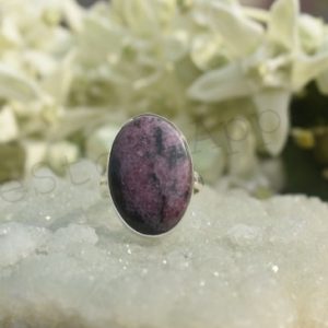 Shop Rhodonite Rings! Natural Rhodonite Ring, Gemstone Jewelry, Oval Rhodonite, 925 Sterling Silver, Silver Gemstone Ring, Gift for Her, Rhodonite Jewelry, Dainty | Natural genuine Rhodonite rings, simple unique handcrafted gemstone rings. #rings #jewelry #shopping #gift #handmade #fashion #style #affiliate #ad