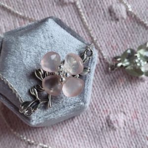 Shop Rose Quartz Necklaces! Rose Quartz Cherry Blossom Necklace | Natural genuine Rose Quartz necklaces. Buy crystal jewelry, handmade handcrafted artisan jewelry for women.  Unique handmade gift ideas. #jewelry #beadednecklaces #beadedjewelry #gift #shopping #handmadejewelry #fashion #style #product #necklaces #affiliate #ad