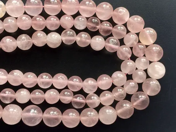 5.5-6mm Rose Quartz Beads, Rose Quartz Plain Round Balls, Rose Quartz Plain Balls For Jewelry, 13 Inch Strand Rose Quartz Beads