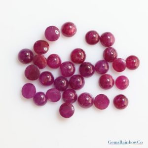 Shop Ruby Cabochons! Ruby Cabochon Round loose gemstone, in size 5mm to 8mm, AA Quality, Gemstone For Jewelry, | Natural genuine stones & crystals in various shapes & sizes. Buy raw cut, tumbled, or polished gemstones for making jewelry or crystal healing energy vibration raising reiki stones. #crystals #gemstones #crystalhealing #crystalsandgemstones #energyhealing #affiliate #ad