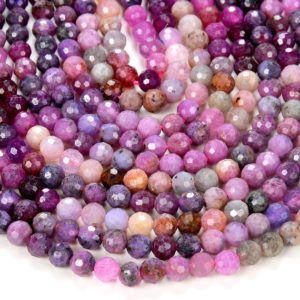 Shop Ruby Faceted Beads! Rare New! Natural Ruby Multi Color Gemstone Grade AA Micro Faceted Round 5MM 7MM Loose Beads 15 inch Full Strand (D224) | Natural genuine faceted Ruby beads for beading and jewelry making.  #jewelry #beads #beadedjewelry #diyjewelry #jewelrymaking #beadstore #beading #affiliate #ad