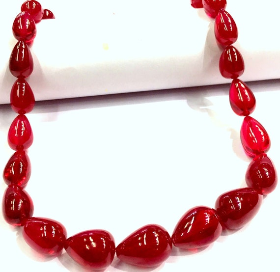 Extremely Beautiful~~rare Ruby Corundum Smooth Teardrop Beads Big Size Ruby Drops Briolettes Ruby Gemstone Beads Center Drill Teardrdrops.